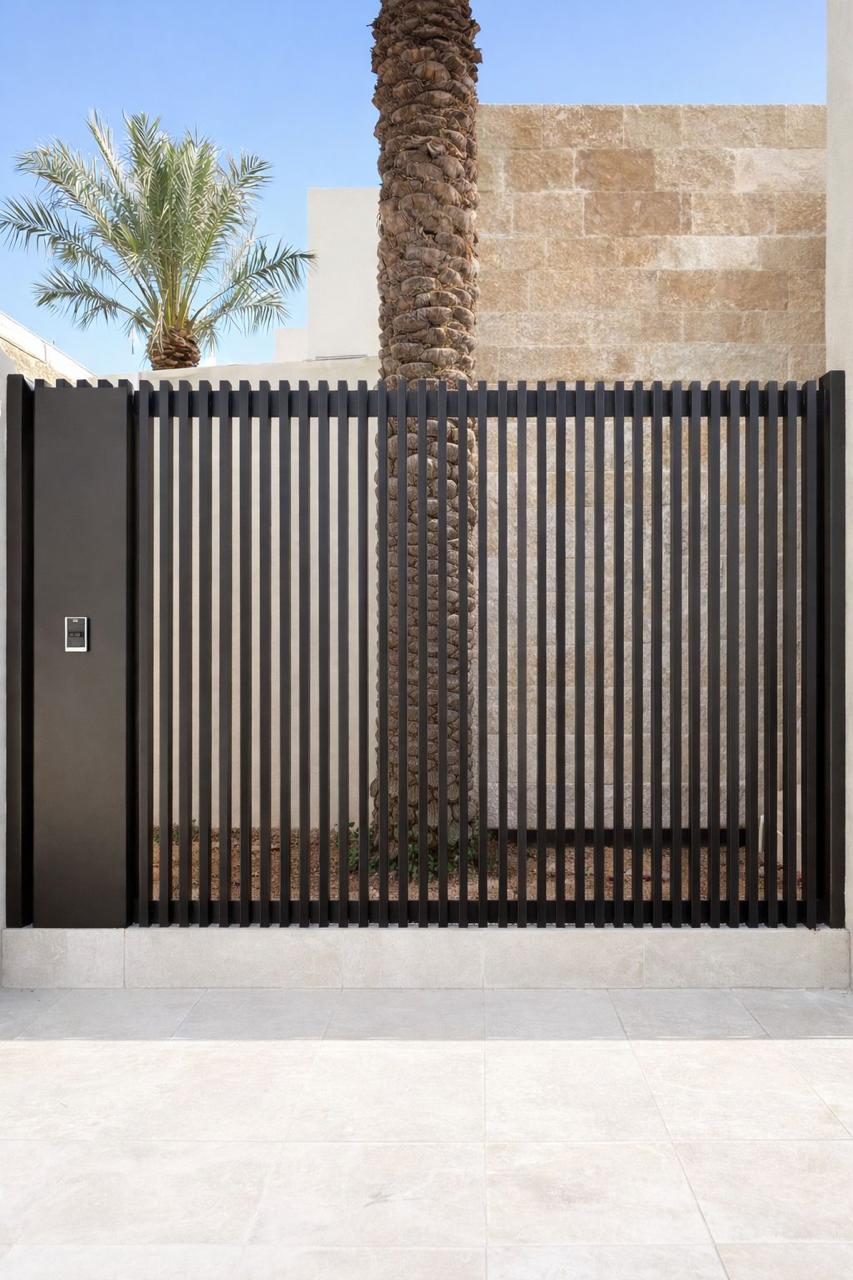 سور حديدي بقضبان عمودية